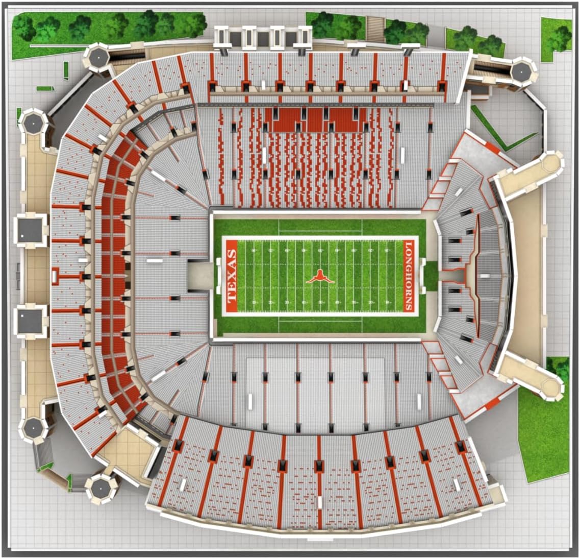 Pro-Lion 3D Jigsaw Puzzle of Darrell K Royal–Texas Memorial Stadium -104 Pieces | Home of Texas Longhorns | NCAA Football Gifts for Age 7+