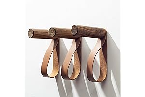 Leather Decor: Enhance Your Space with Sophisticated Black Walnut and PU Leather Wall Hooks