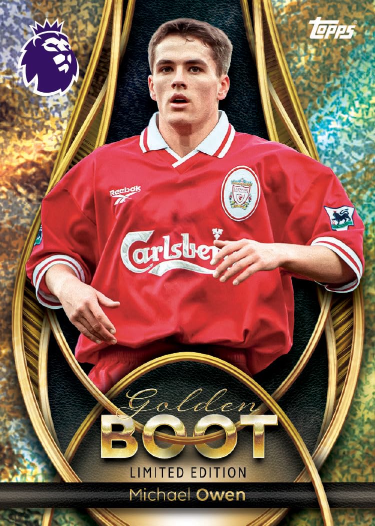 Topps Premier League 2026 – Édition Debut – Boîte en métal Golden Boot – Contient 57 Cartes Dont 7 Cartes Exclusives Golden Boot Le
