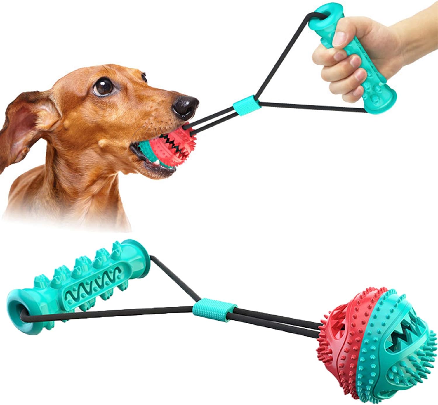 ALAIX Pet Toothbrush Interactive Toy - Dental Care Teeth Cleaning Chew Toy for Puppy & Aggressive Dogs
