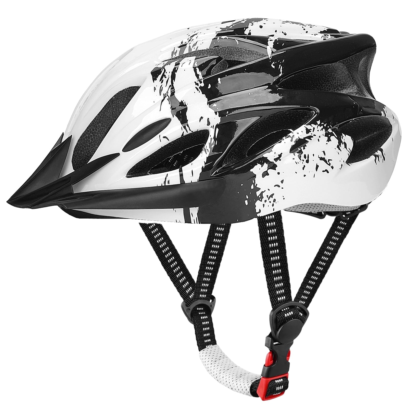 Fahrradhelm Erwachsene Damen Herren, Mit Abnehmbarem Visier und Polsterung, Verstellbarer Radhelm, für Mountainbike und Den Stadtverkehr (für Kopfgröße 57-62cm)