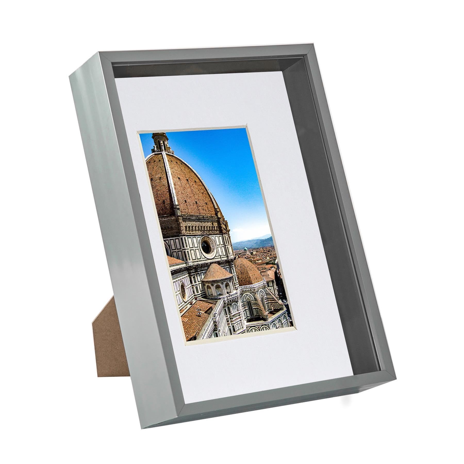 Nicola Spring A4 (8 X 12") Deep Photo FrameGrey/white Mount3D Deep Box Picture Frame Display Case (31 X 22Cm) from B&Q