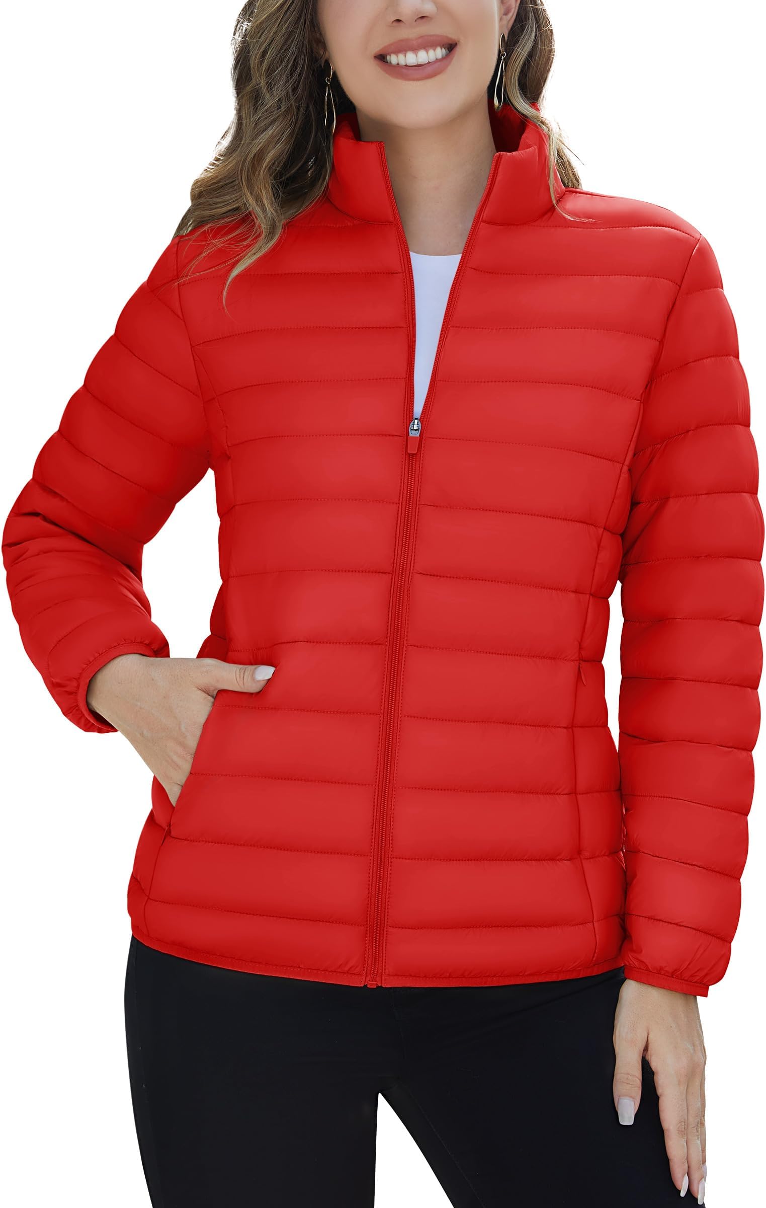 adidas red cropped puffer jacket