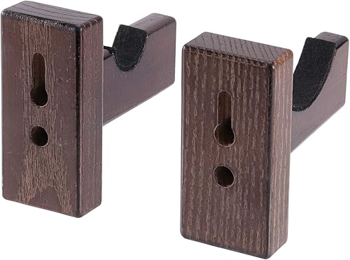 Miniatura 3 de HAKZEON 6 soportes para bates de béisbol, soportes de madera maciza, soporte de pared para bates de béisbol con 9 tapones protectores y 9 tornillos