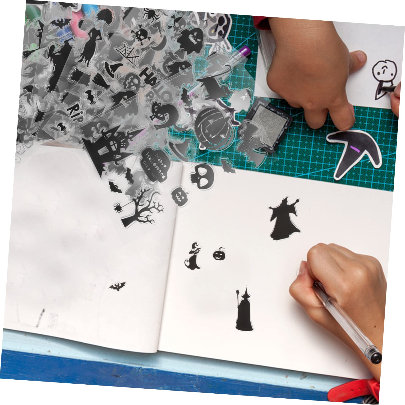STOBOK 20pezzi Timbri Silicone Trasparenti Per Halloween Stamps Decorativi Per Scrapbooking e Fai Da Te Per Biglietti e Album Fotografici