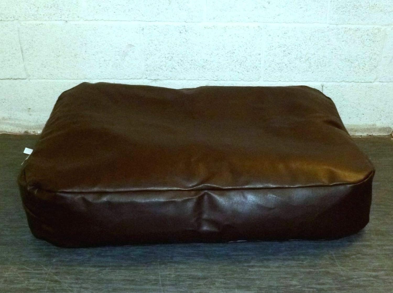 Zippy Faux Leather Bean Bag Pet Dog Bed Large Brown Beanbag