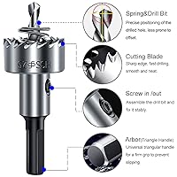Vista 5 de HSS Hole Saw Cutter Carbide Tip Core Drill Metal Hole Cutter Drilling Alloy Hole Saw Set,18.5mm