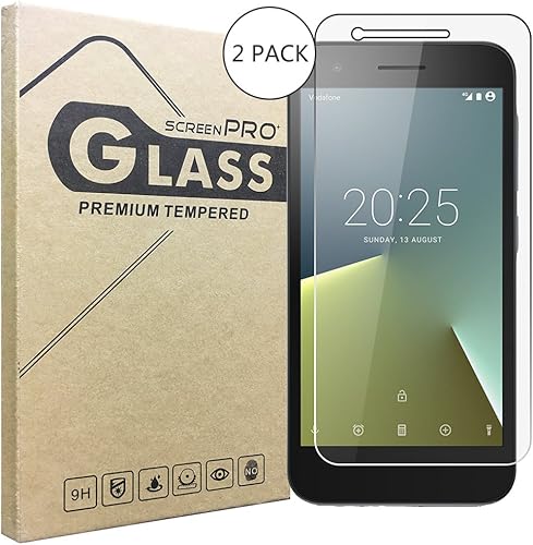  2-Pack Vodafone Smart Pellicola Protettiva Vetro Temperato Spessore 0 3 Pellicola Protettiva Vetro Temperato Premium protezione dello schermo scratch Resistente Arrotondati 2 5D