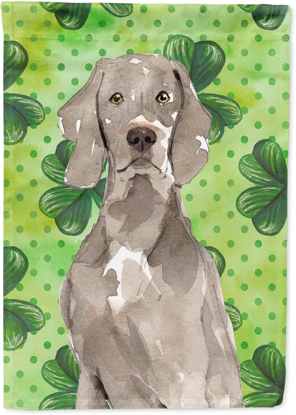 Caroline's Treasures CK1785GF Shamrocks Weimaraner Garden Flag Mailbox Flag Decorative Yard Flag Banner Outside Patio Artwork Yard Flower Beds, Garden Size, Multicolor