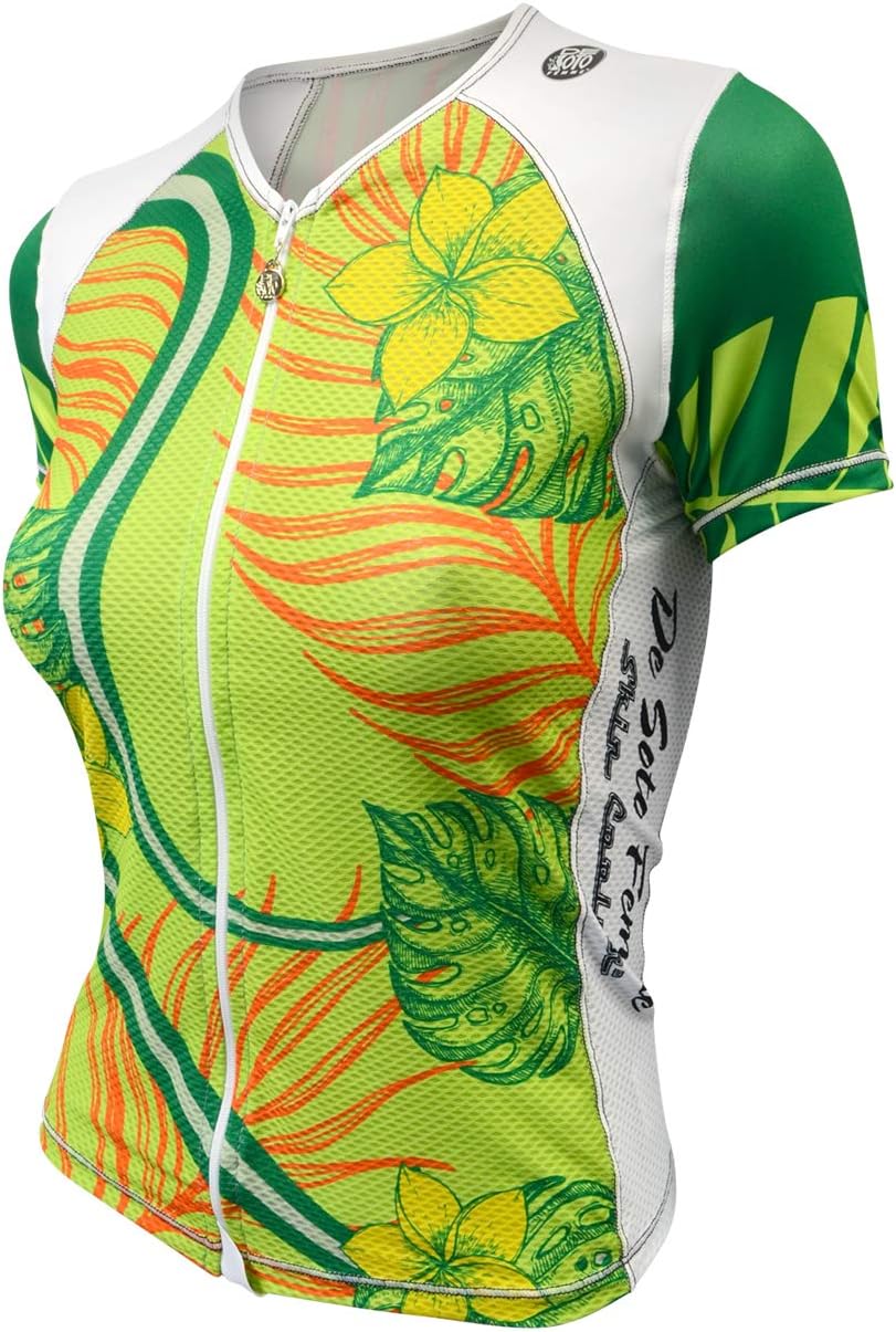 De Soto Women's SkinCooler Short Sleeve Full Zip Tri Top – Aero Fit, Cooling Fabric, Pockets, for Triathlon & Cycling