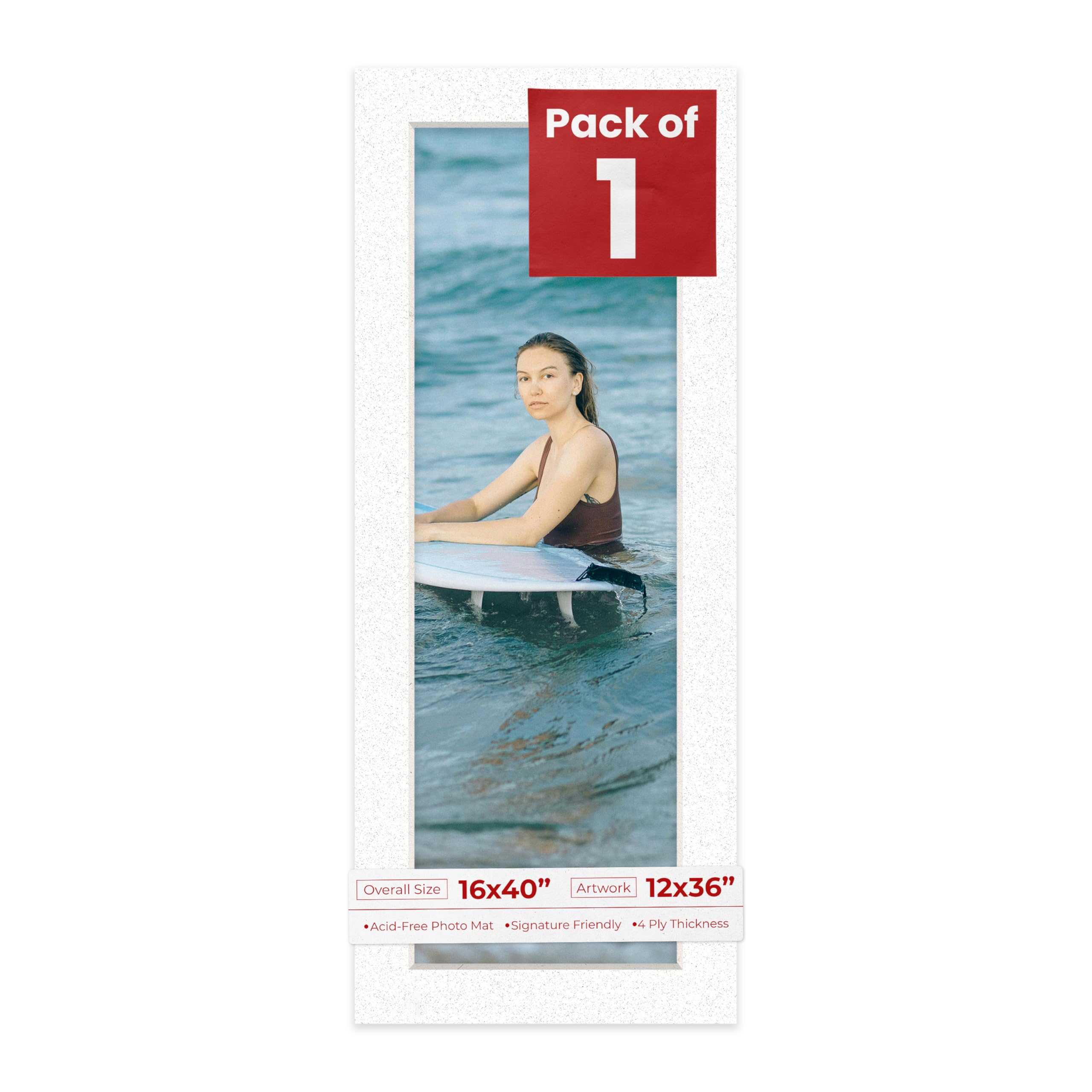 16x40 Mat Bevel Cut for 12x36 Photos - Acid Free Oyster Shell White Precut Matboard With Backing Board and Crystal Clear, Self Seal Photo Mat Bag - For Pictures, Photos, Framing - 4-ply Thickness-image-40