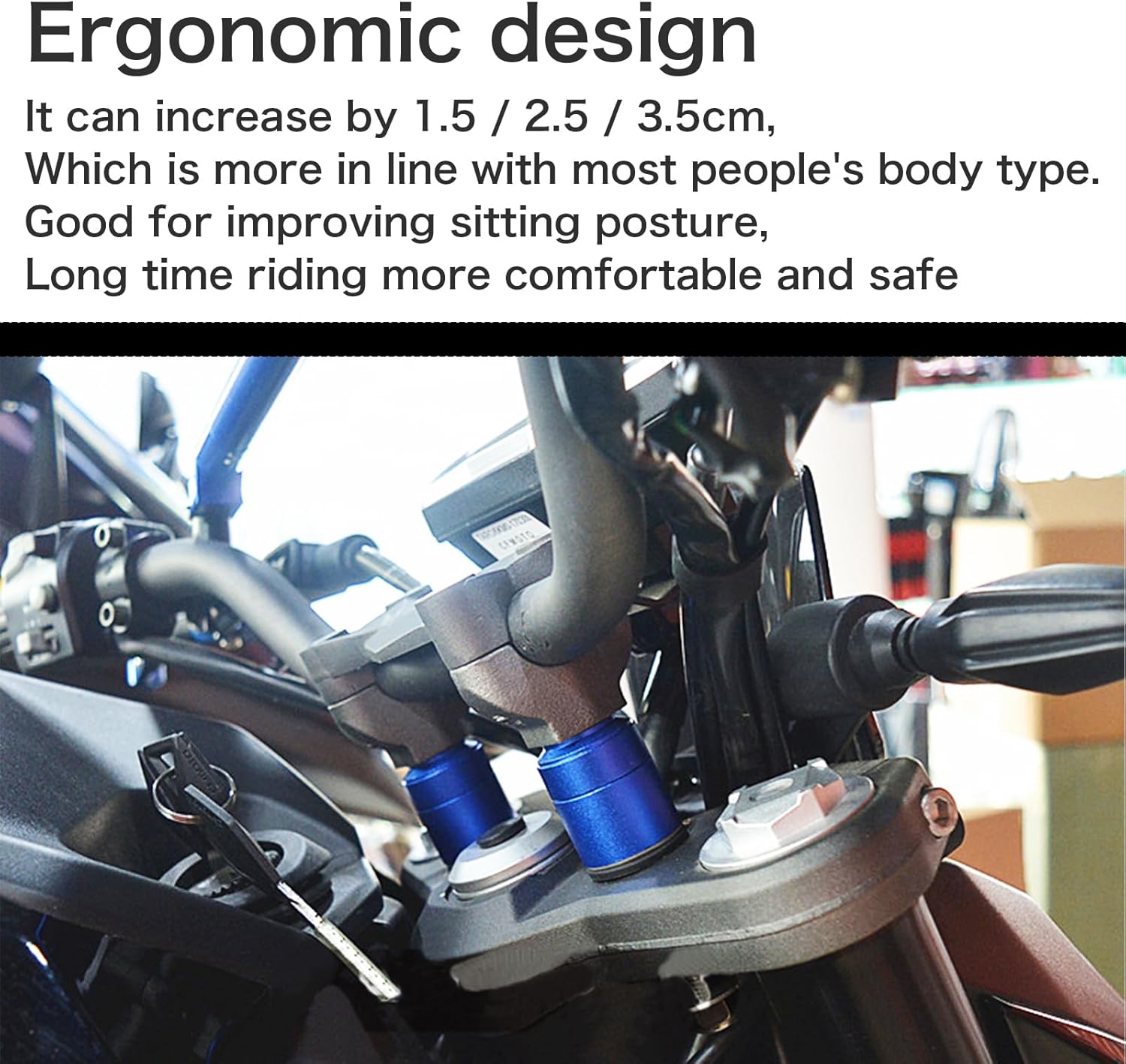 Motorcycle Handlebar Handle Bar Riser Heighten Compatible with BMW G310R G310GS (Gray)