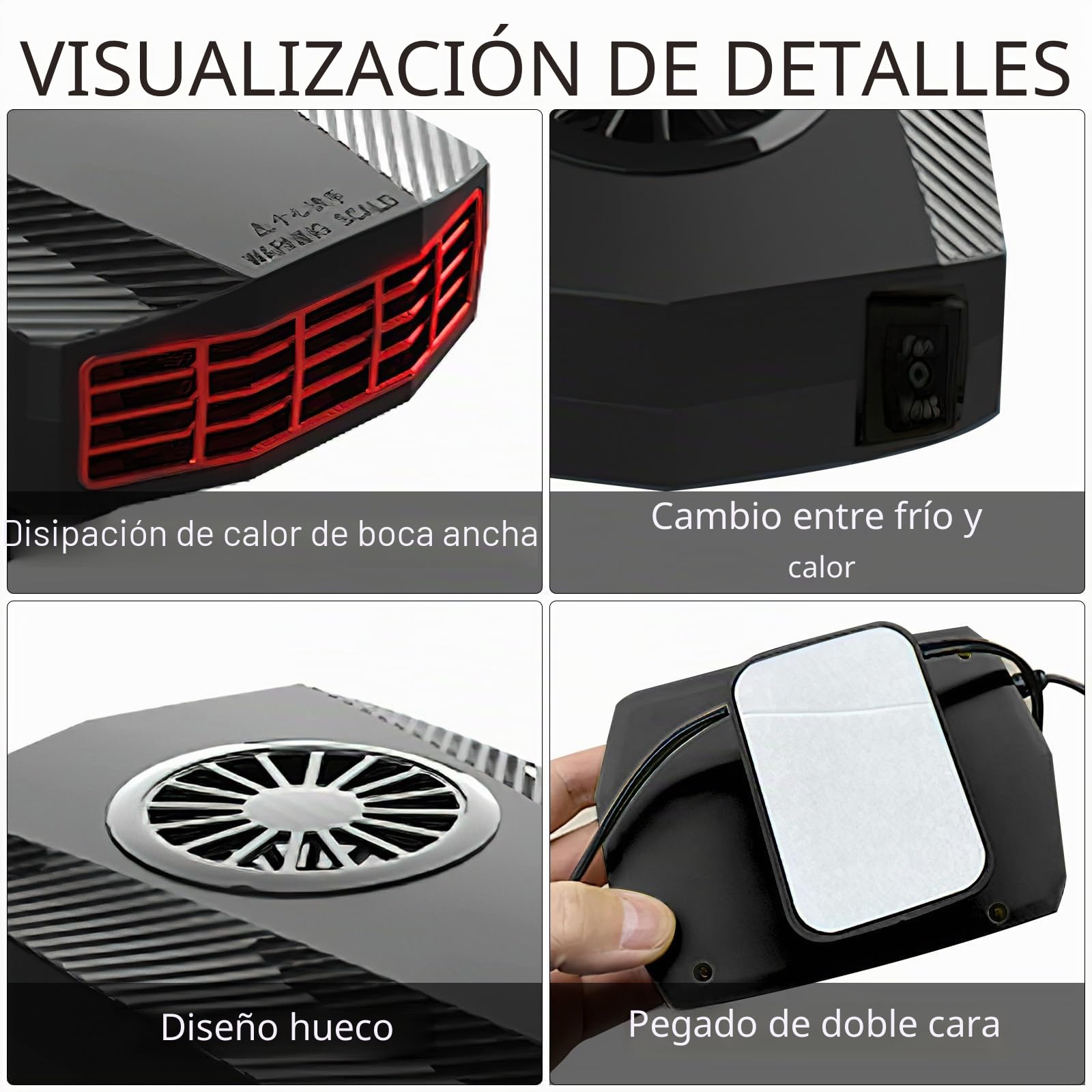HENGBIRD Calentador de aire para coche, 12 V 150 W, descongelador y ventilador de refrigeración, giratorio 360°, 2 en 1, ventilador de aire caliente para coche, ventilador eléctrico para parabrisas,