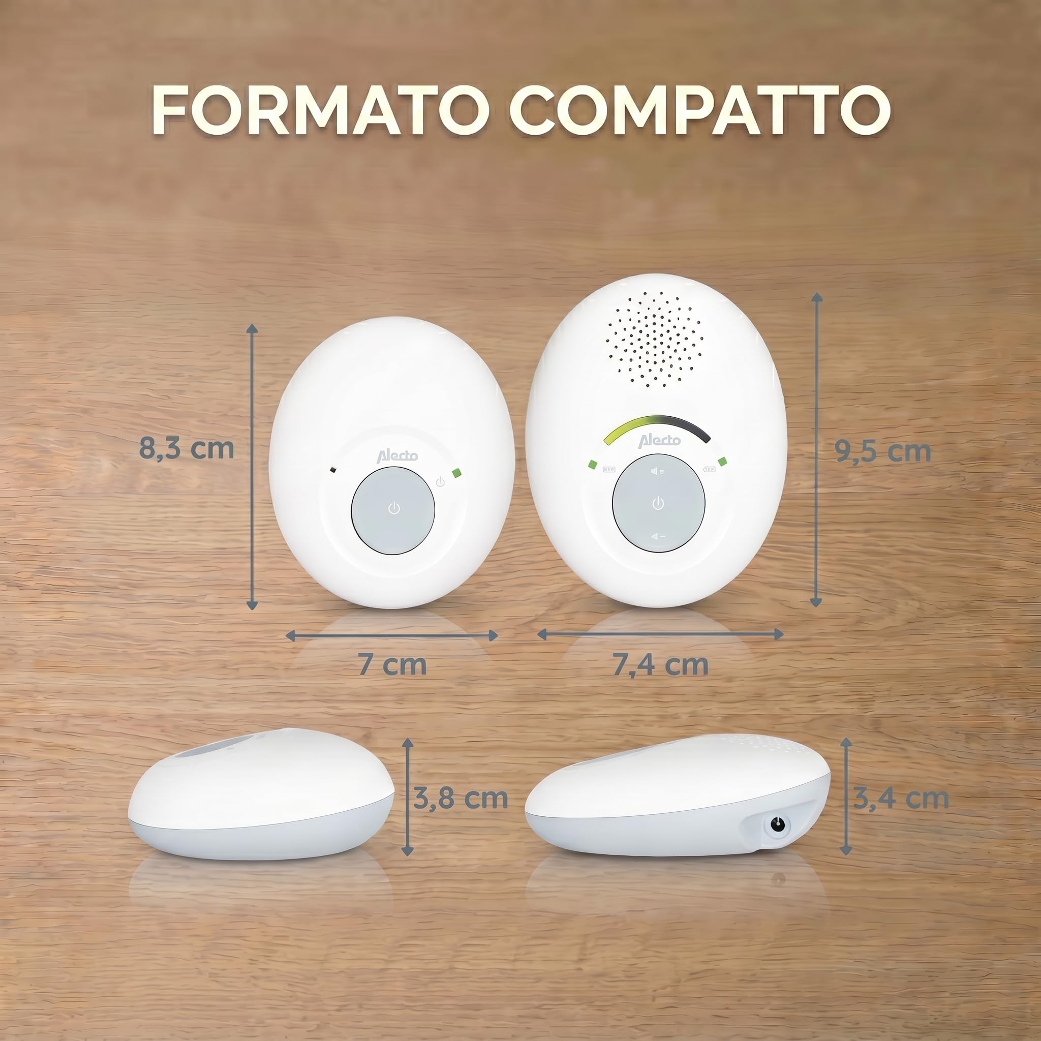 Alecto DBX110 Babyphone Audio Babymonitor digitale DECT 300 m LED VOX bianco