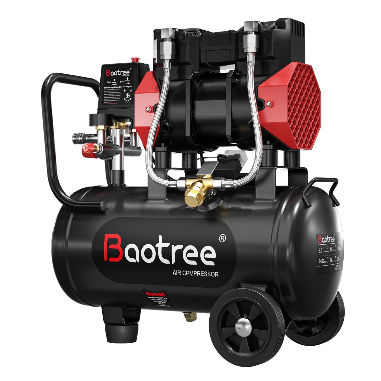 Baotree 8Gal Ultra Quiet Air Compressor
