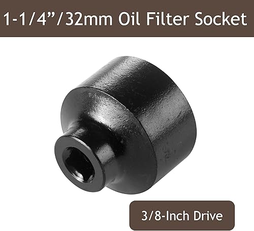 Miniatura 3 de Llave de filtro de aceite de perfil bajo de 1 ¼ de pulgada para motores GM Ecotec de 2.2L, enchufe de 6 puntos de 1.260 in, herramienta de