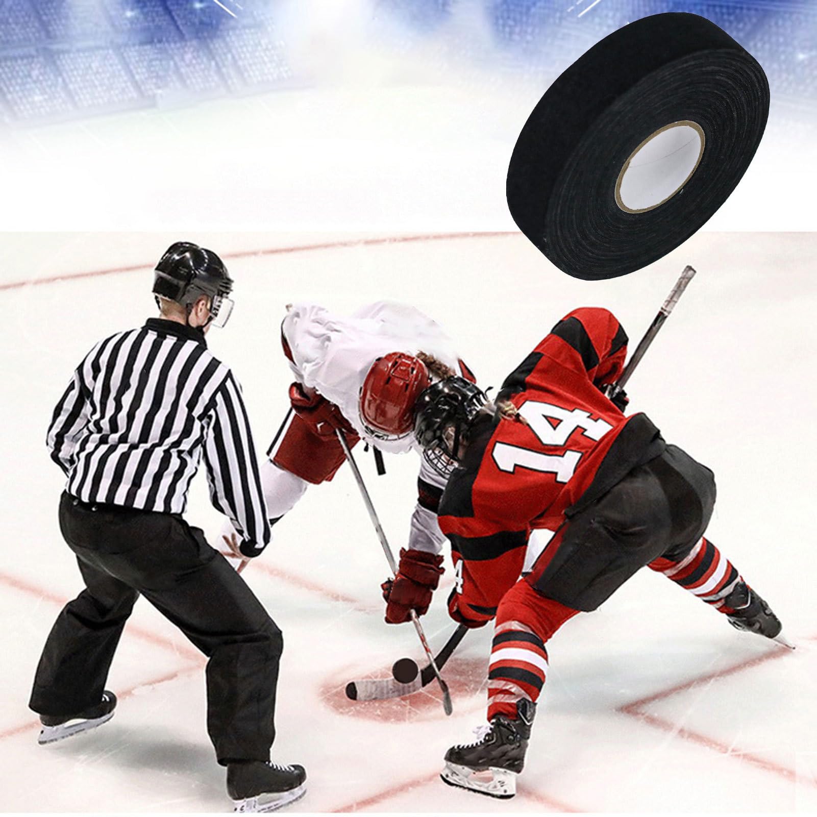 Nastro di presa per bastone da hockey | 2,5 cm x 25 m involucro adesivo, impugnatura antiscivolo e impermeabile per racchetta, per hockey, baseball, softball, racchetta e golf