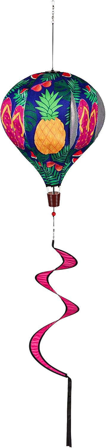 Evergreen Welcome Summer Burlap Balloon Spinner