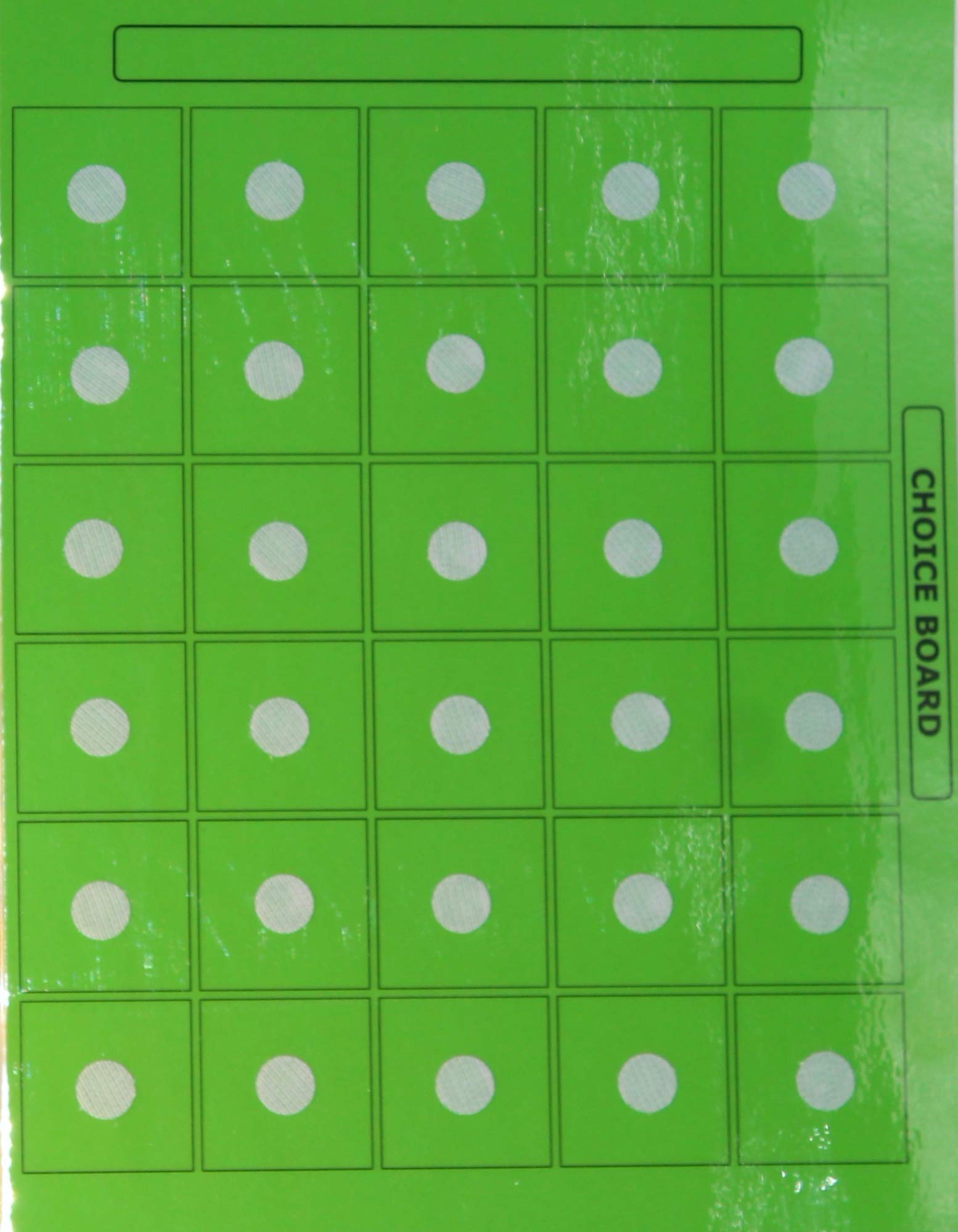 Smile4Autsim Dry Erase Visual Activity Reward Choice Laminated Board with 30 1/2" Hook Coin -Great for Loose Pcs Flash Cards. (Green, 8x11 Sheet (1.5 inch Cards))