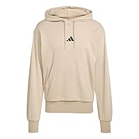 adidas Uomo Essentials FEELCOZY French Terry Hoodie, Warm Sandstone/Black