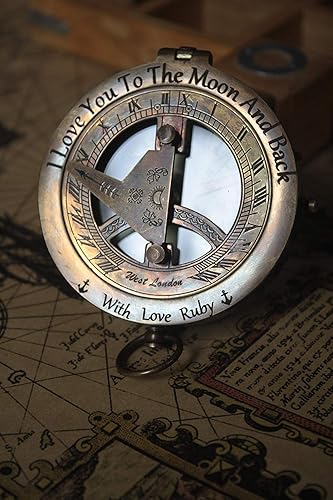 Miniatura 4 de Personalized engraved sundial compass, Fathers Day gift, Unique for Dad Gift for all occasions, Christmas, New year, Graduation, Love gift, Get well