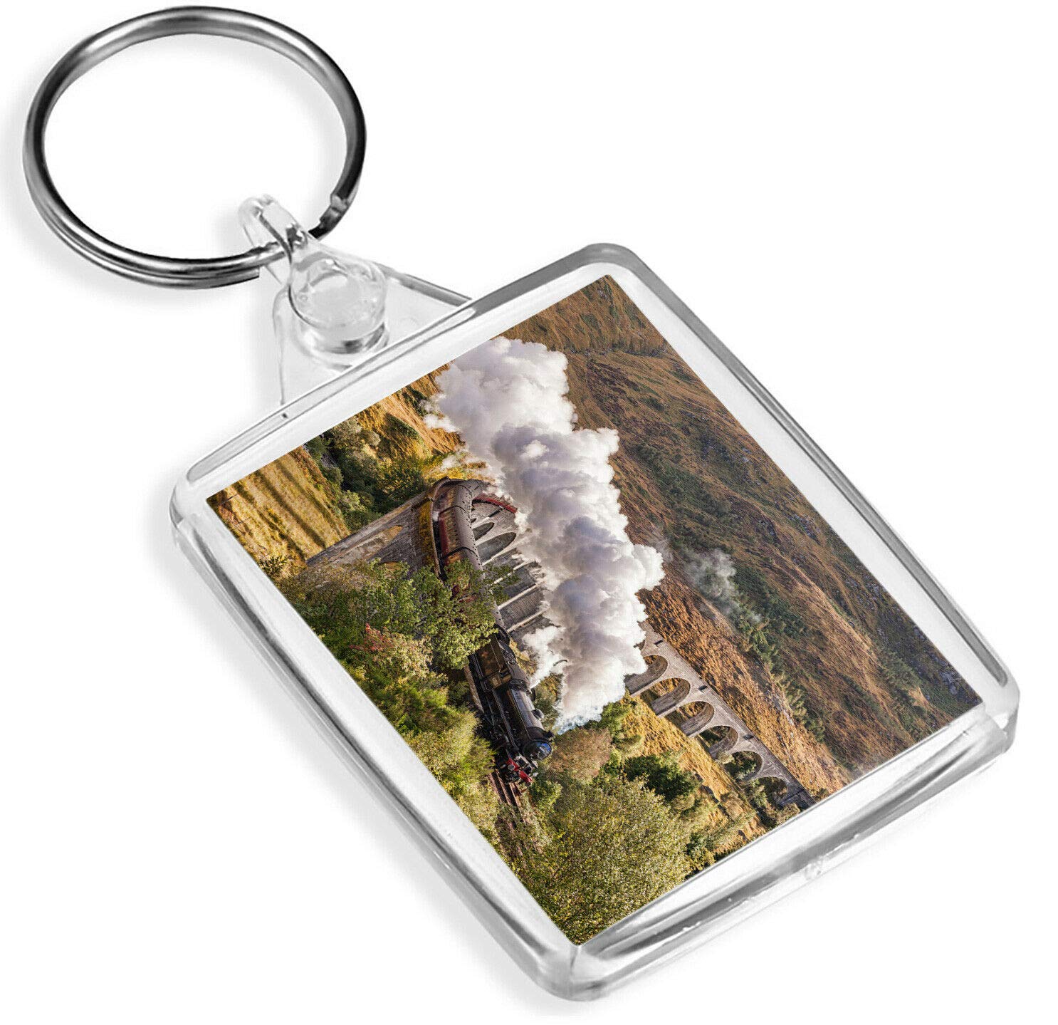 Destination Vinyl Keyrings Jacobite Steam Engine - IP02 - Glenfinnan Viaduct Train #16235, Multi, M
