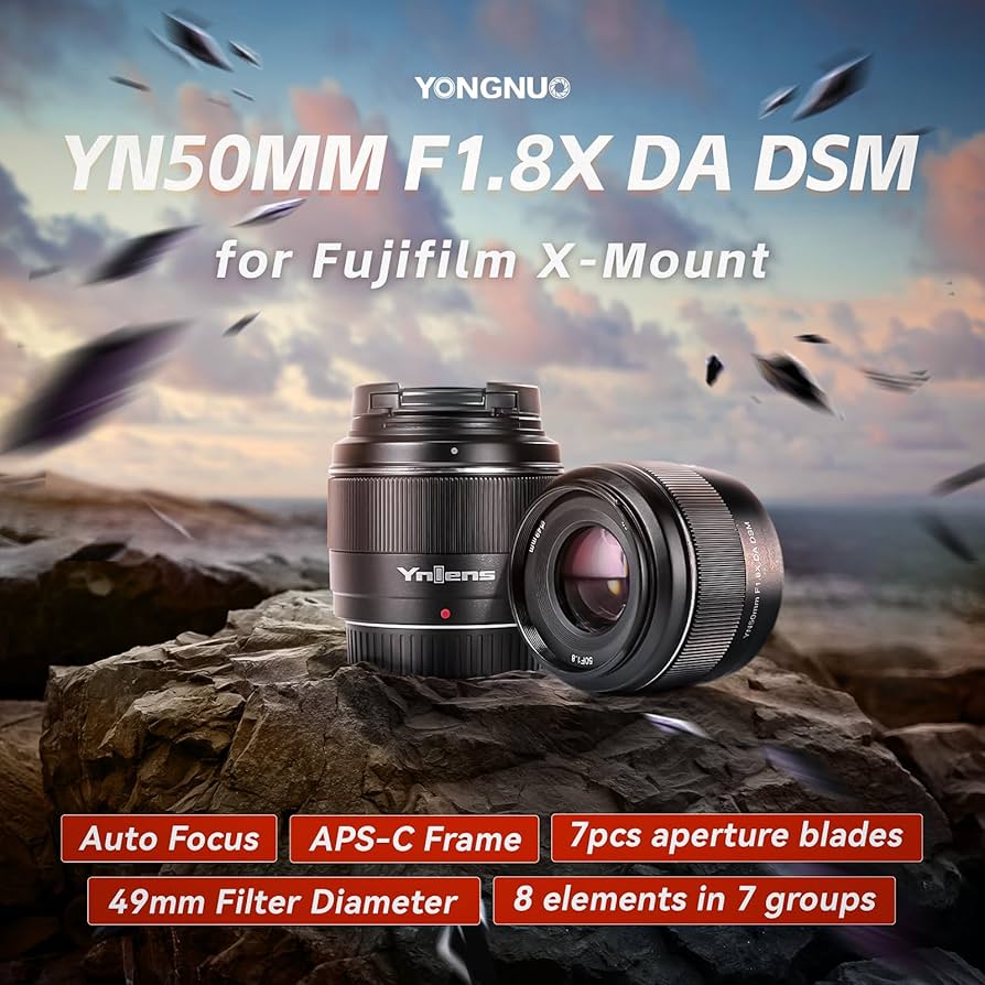 Amazon.com : YONGNUO YN50MM F1.8 Lens for Fujifilm X-Mount, 50mm