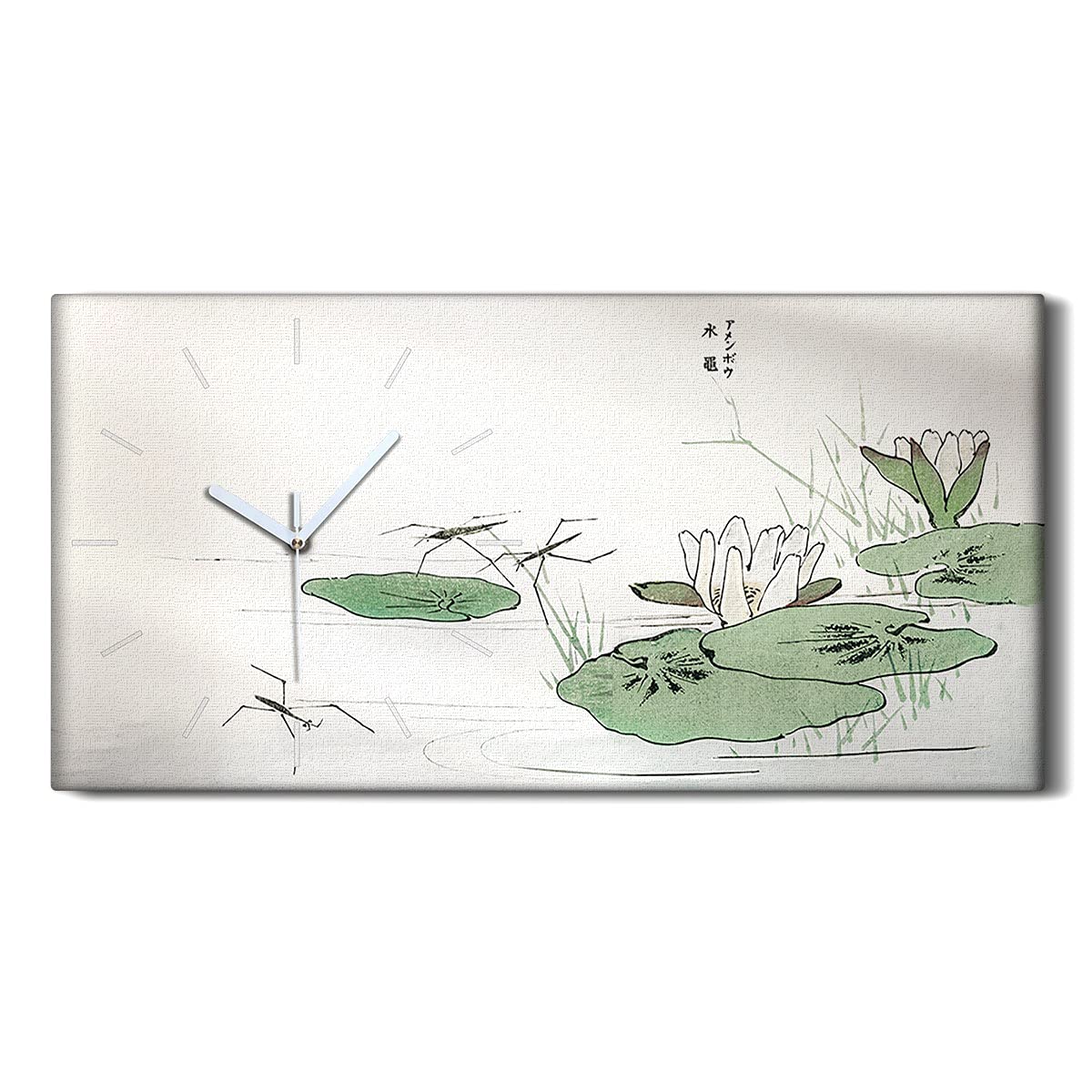 Horloge sur toile 60x30cm art moderne salon ne pas tic tac en silence