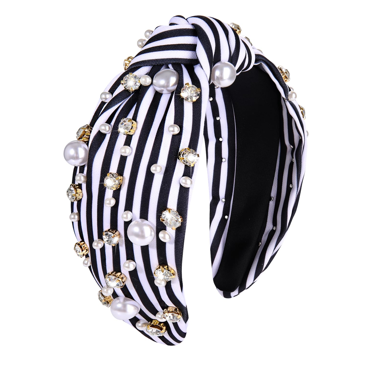 Amazon.com : mokkia Crystal Pearl Knotted Headbands for  display picture 2