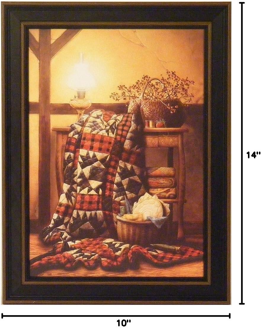 Grandma's Quilt by Doug Knutson 12x16 Country Quilting Art Print Wall Décor Framed Picture