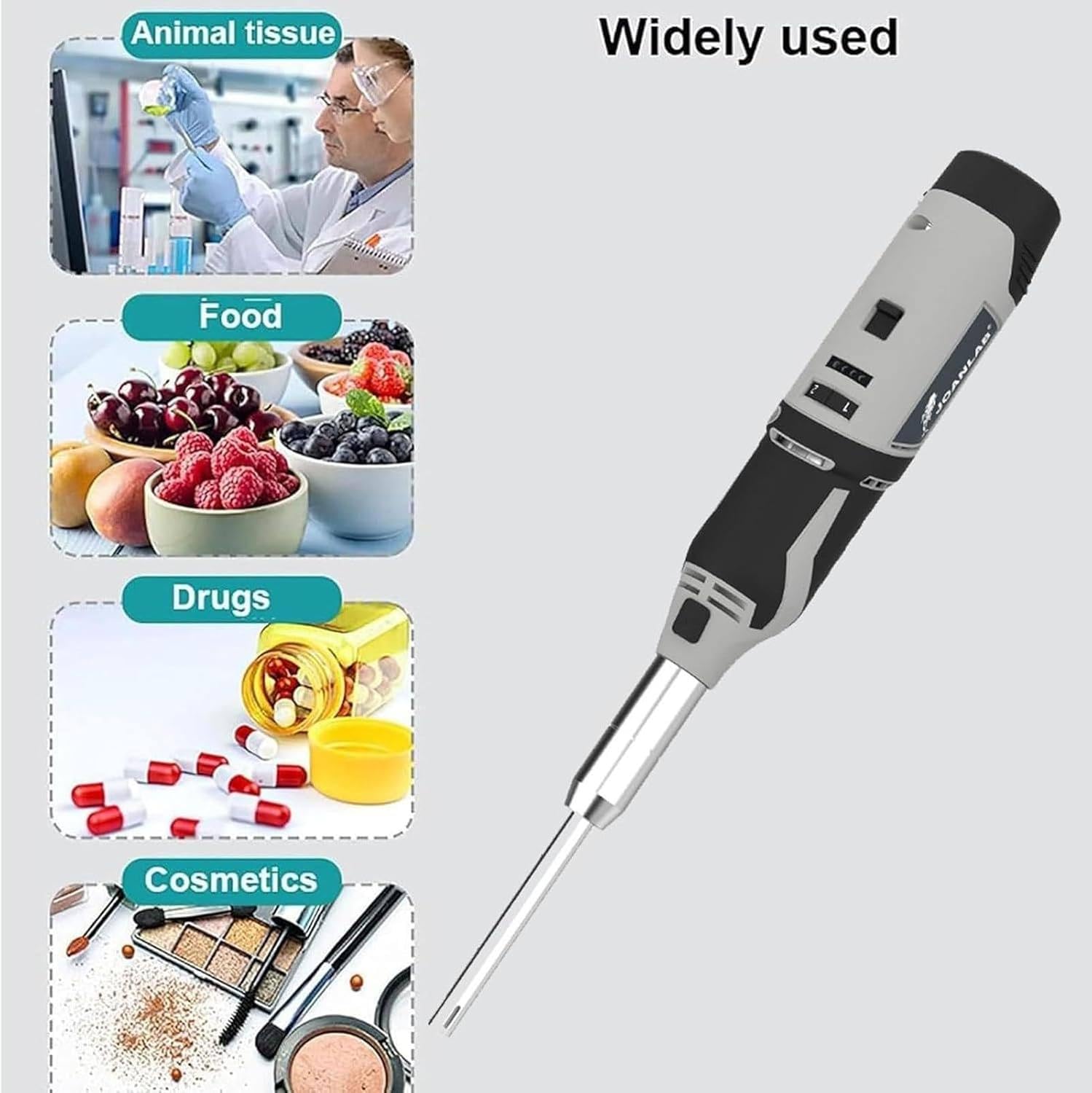 Mezclador homogeneizador de alta velocidad para tejido celular, velocidad ajustable, 3 cabezales intercambiables, ideal para aplicaciones de tejidos animales, alimentos, medicinas y cosméticos