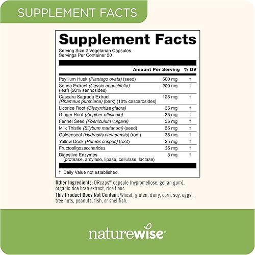 Miniatura 6 de NatureWise Total Colon Care Fiber Cleanse y Omega 3 cápsulas de aceite de pescado 60 unidades cada una