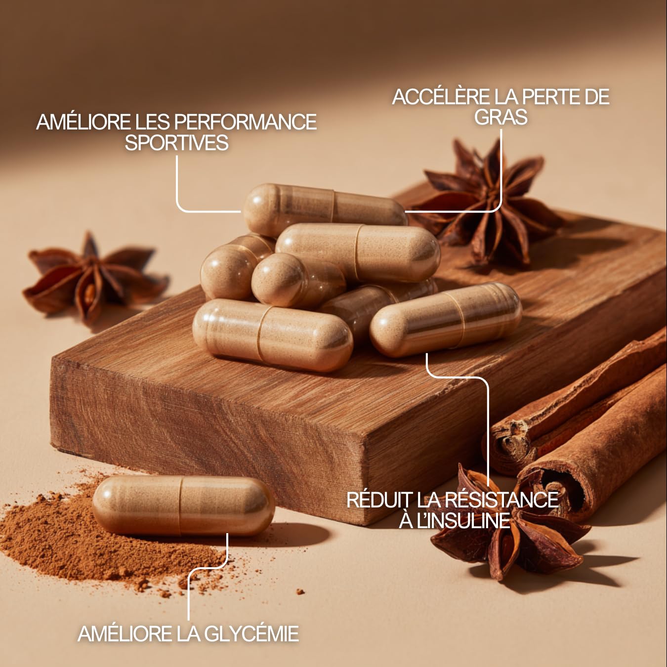 Cannelle – 500 mg – 60 Gélules – Complément Naturel pour Glycémie, Digestion & Vitalité