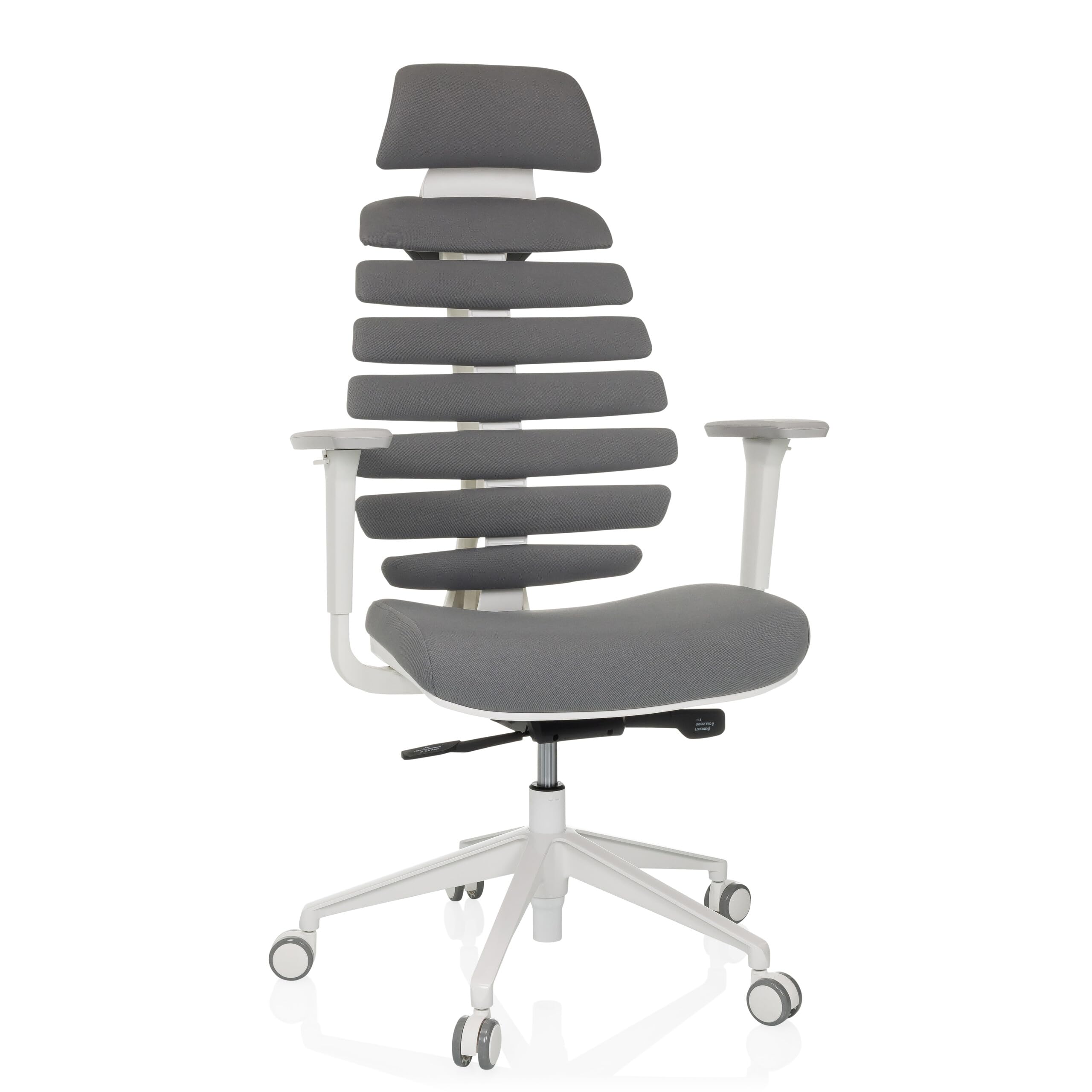 hjh OFFICE Silla de Oficina Profesional Silla giratoria Ergo Line W con Respaldo ergonómico Incl. Soporte Lumbar, Gris Oscuro