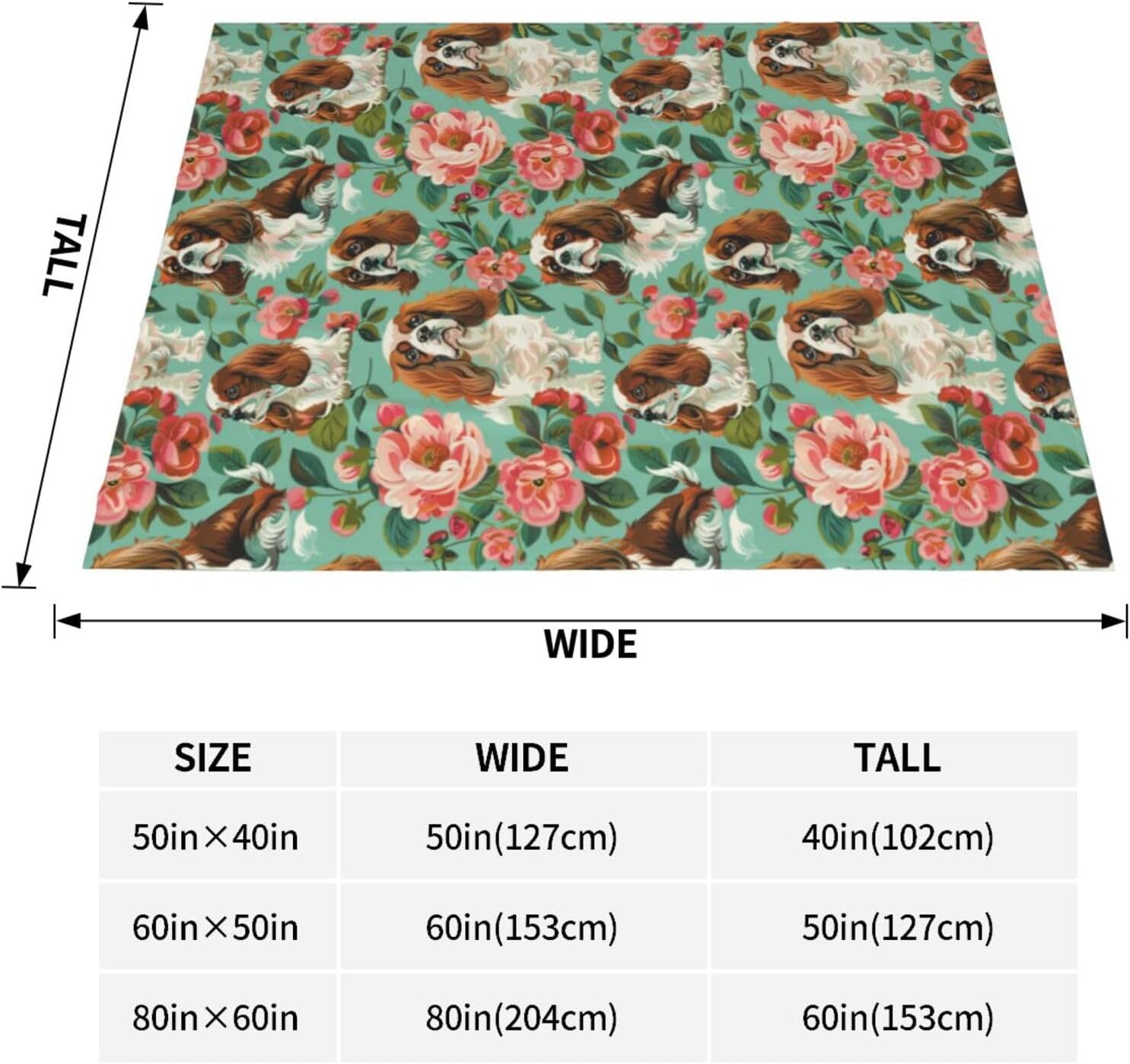 Cute Cavalier King Charles Spaniel Blanket Gifts for Women Girls Kids Dog Lovers, Puppy Flannel Blankets, Warm Cozy Soft Throw for Bedroom, Camping, Couch, Decor 50x60 in - Image 4