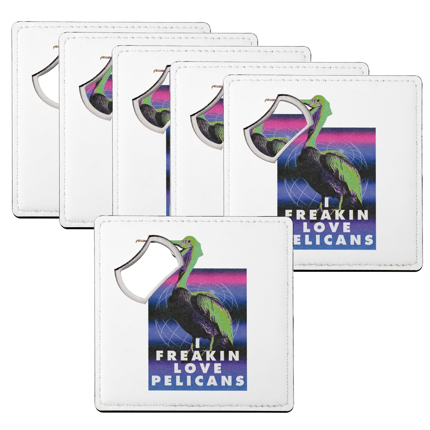 Sous-verre décapsuleur pélican humour, le cadeau original parfait pour une crémaillère