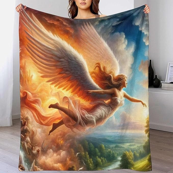 Angel Blankets 3D Print Christ Flannel Fluffy Warm Bed Blankets Soft