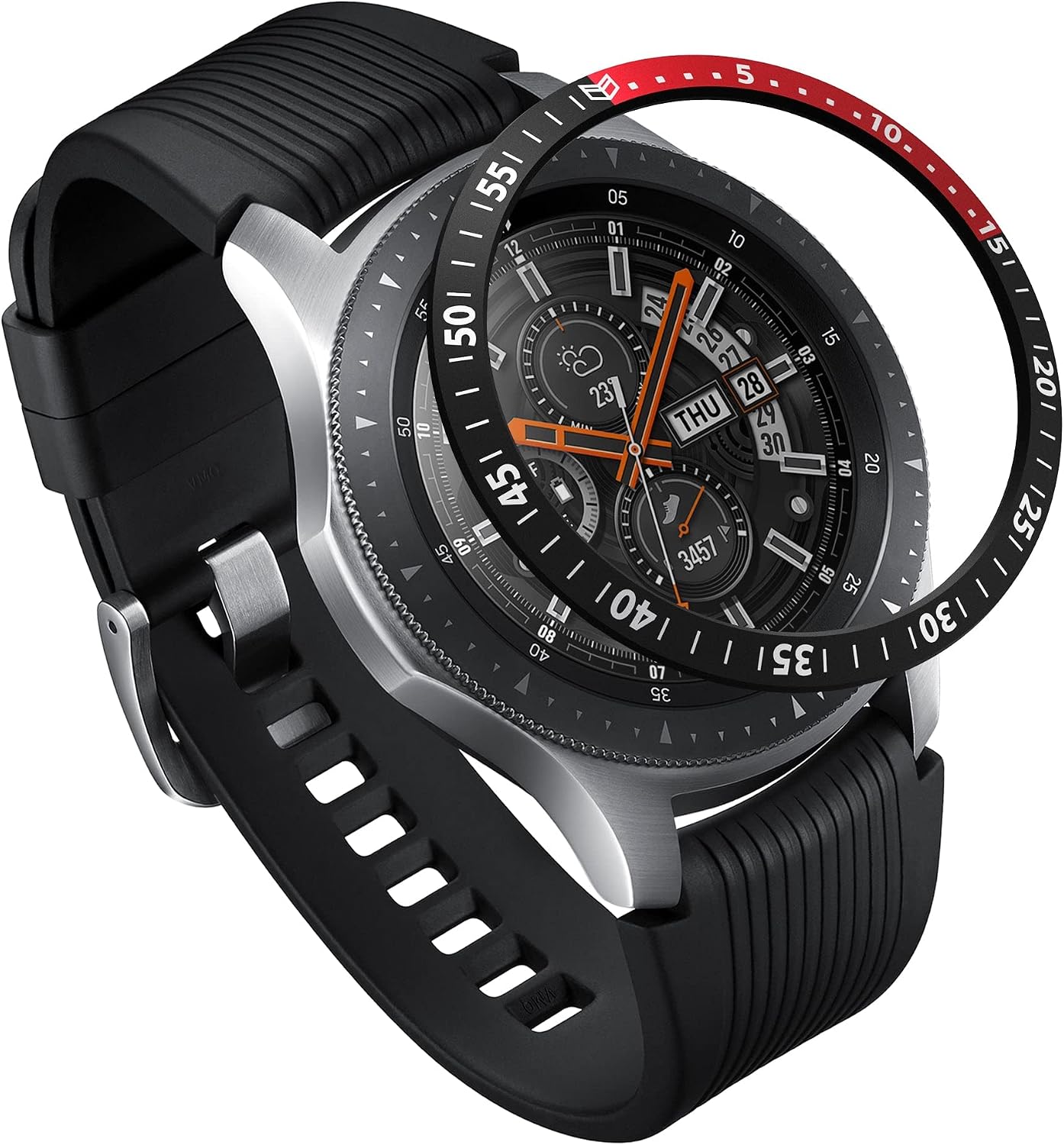 Ringke Bezel Styling for Galaxy Watch 46mm / Galaxy Gear S3 Frontier & Classic Bezel Ring Adhesive Cover Anti Scratch Aluminium Protection [Aluminum] for Galaxy Watch Accessory GW-46-09