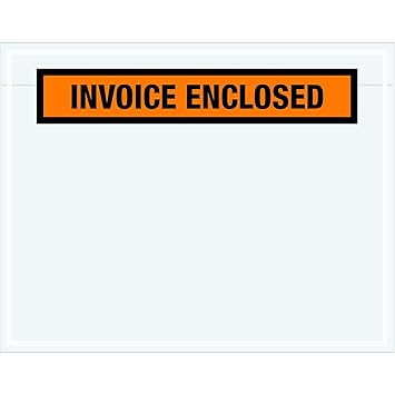 Tape Logic TLPL23 Invoice Enclosed Envelopes Panel Face 7 x 5 1 2 Orange Pack of 1000