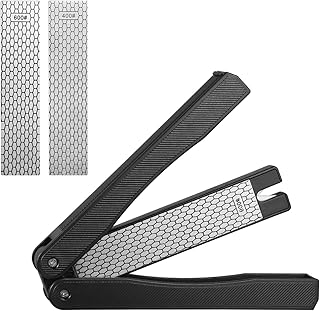 Diamond Sharpening Stone Folding Knife Sharpener Garden Tools Sharpening #400/600 Grit Double Sided for Sharpening Knife Blades, Kitchen Knives, Camping Hunting Knife