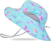 Vista 18 de Sombrero de sol para niñas de 2 a 8 años de malla con protección UV, sombrero de playa plegable para niñas de 2 a 8 años