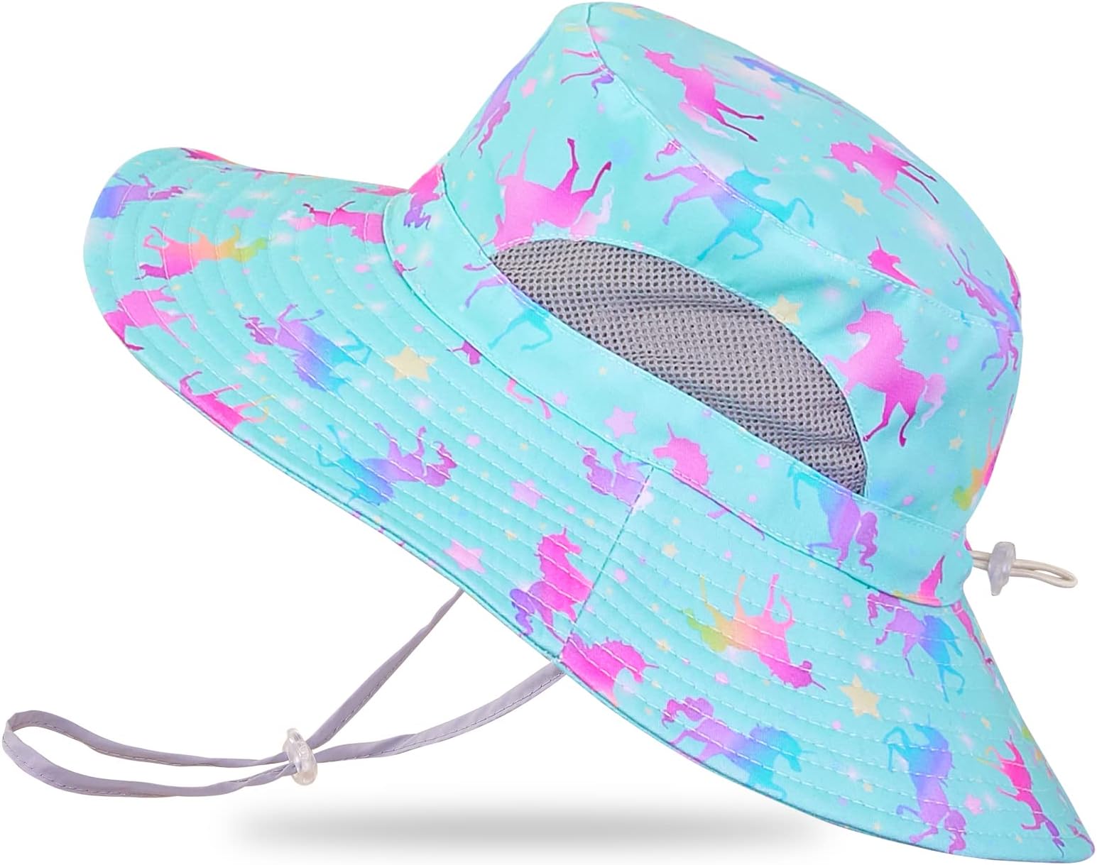 Kids Sun Hat for Girls Mesh Bucket Hat Toddler UV Protection Beach Hat Kids Foldable Fishing Hat for Girls 2-8 Years