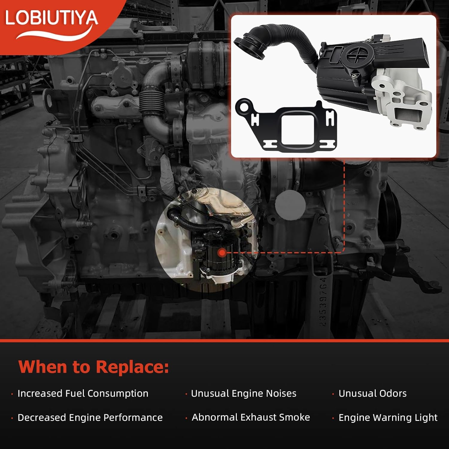 A4720108262 Crankcase Ventilation Separator Fit for DETROIT DD13 DD15 Mack MP8 Engines (2010-UP), Replaces OE A4720107662, EA4720108262 | Includes Crankcase Oil Separator and Gloves