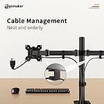 ERGOMAKER Dual Monitor Arm, Adjustable Dual Monitor Mount, Duty Dual Monitor Stand for Desk for 2 Computer Monitors up to 27", Double Monitor Mount for LCD Screens