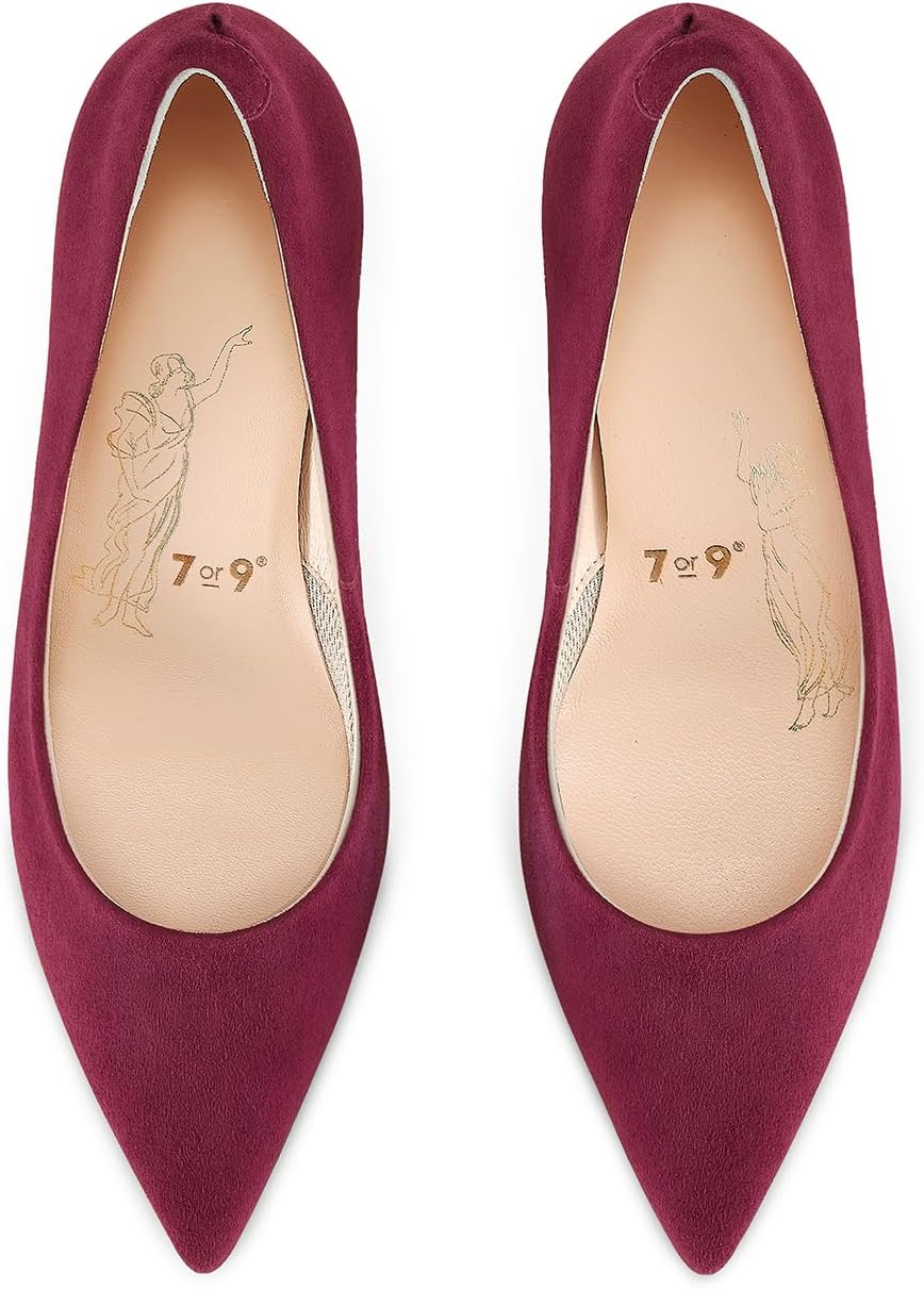 Flared Heel Wide Width Low Heel Pumps Women's Flared Pointed