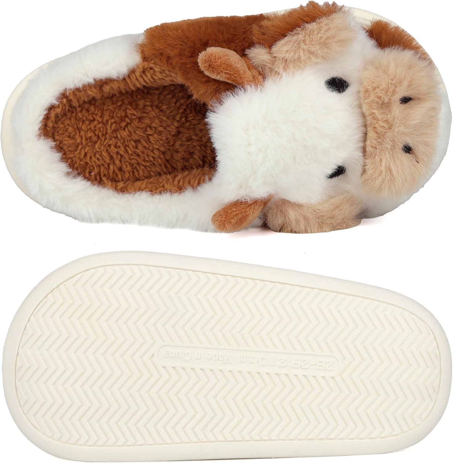 Kids Cow Slippers Toddler Boys Girls Soft Plush House Slippers Cute Animal Winter Comfy Warm Fuzzy Memory Foam Non-slip Indoor Outdoor Shoes - Image 7