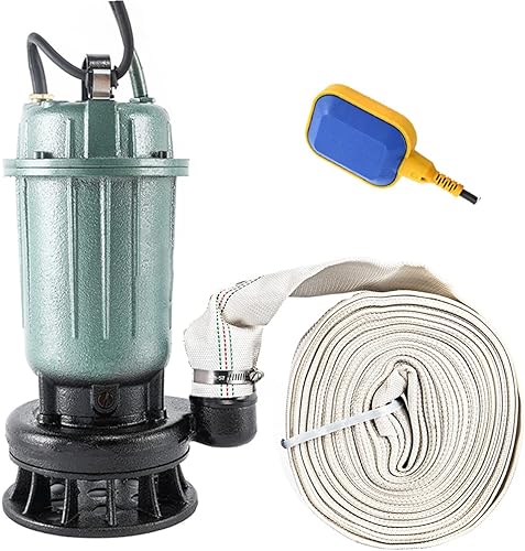 Bomba de sumidero 1HP, bomba sumergible de agua limpia sucia de 4000 GPH con interruptor de flotador, bomba sumergible de aguas residuales para