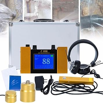 Ultrasonic Water Leak Geophone Sensor, Underground Water Leak Detector, Water Leakage Detection Equipment with Headset and 4 Gear Adjustable, Plumbing Leak Detector for Home and Outdoor