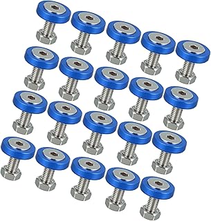 Juego de 20 tuercas de perno para guardabarros de motocicleta, color azul, material duradero