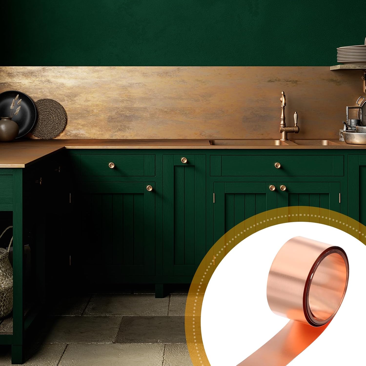 uxcell Copper Sheet Roll, 1000 x 20 x 0.2 mm 99.9% Pure Copper Strip with White Cotton Gloves, Copper Flashing Metal Foil Plate for Crafting, Electricity, DIY Project